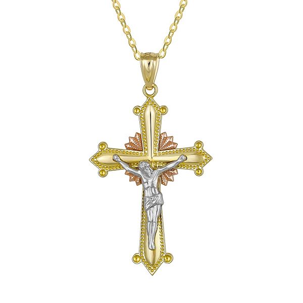 14K Gold 1/5 Carat TW Cognac Cross Pendant – Le Vive Jewelry