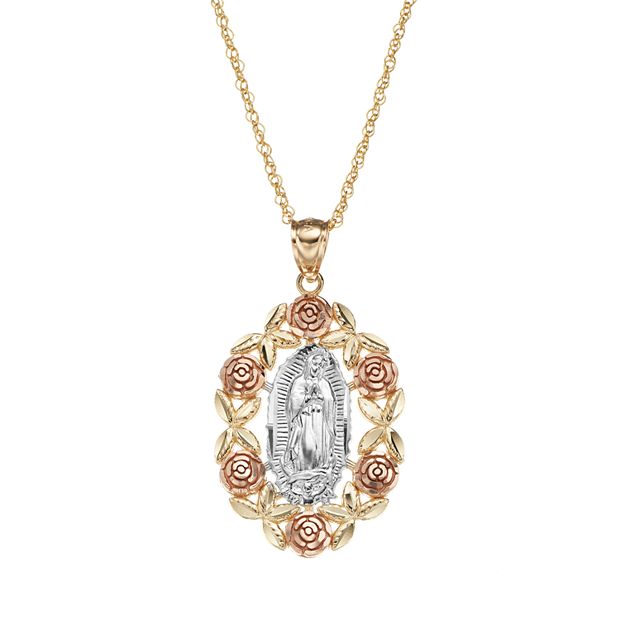 Gold guadalupe deals necklace