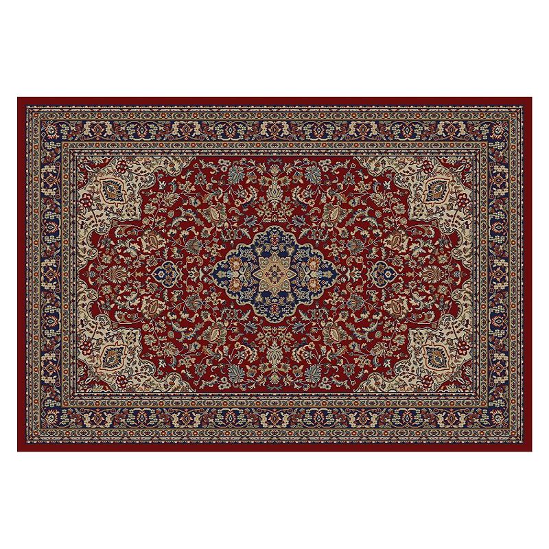Merinos Heriz Floral Scroll Rug, Red, 5X7.5 Ft