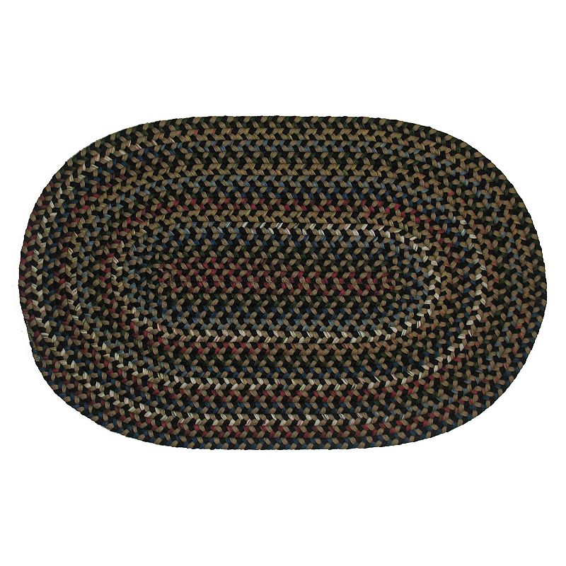 Colonial Mills Cape Beth Braided Rug, Black, 5Ft Rnd