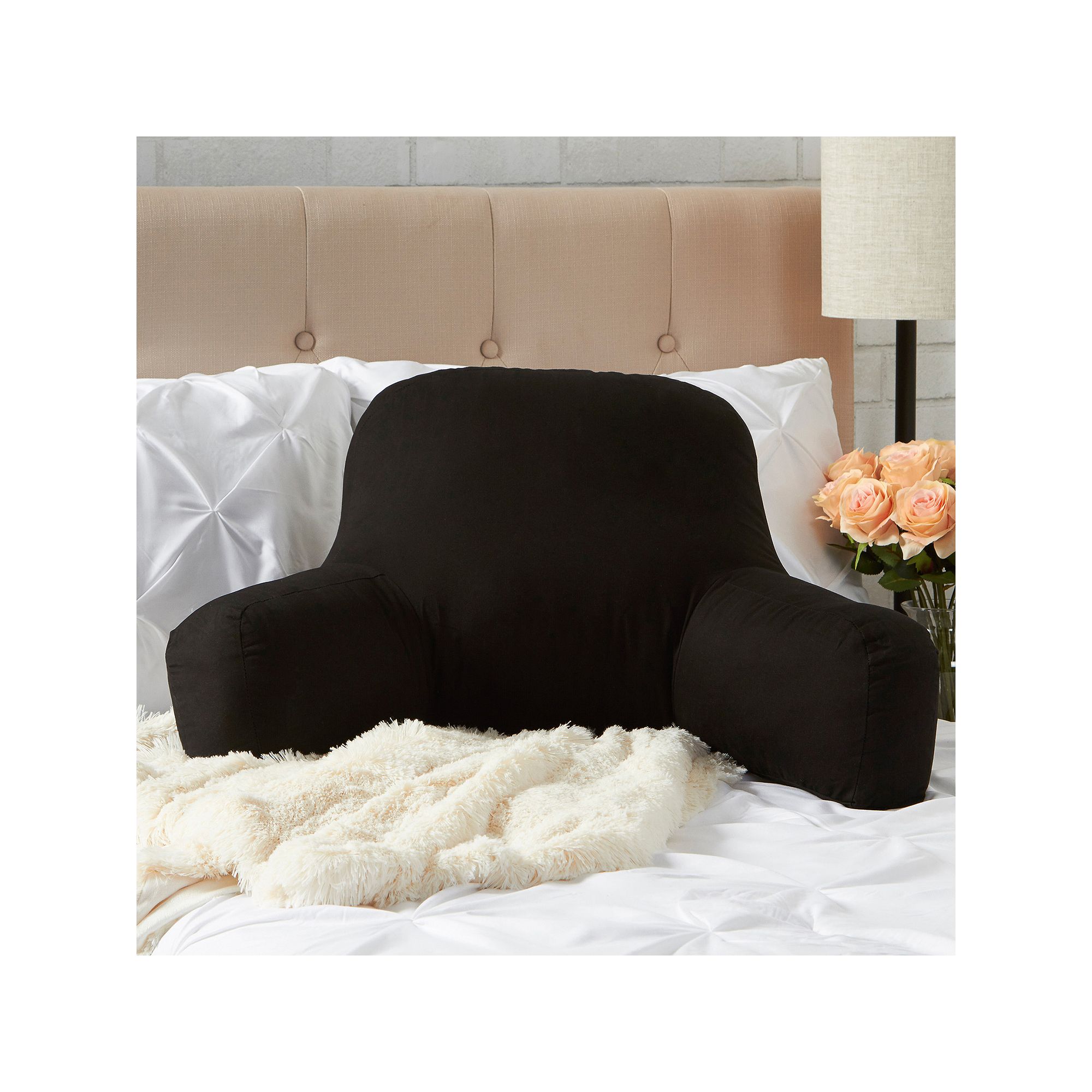 Greendale Home Fashions Bed Rest Pillow, Black