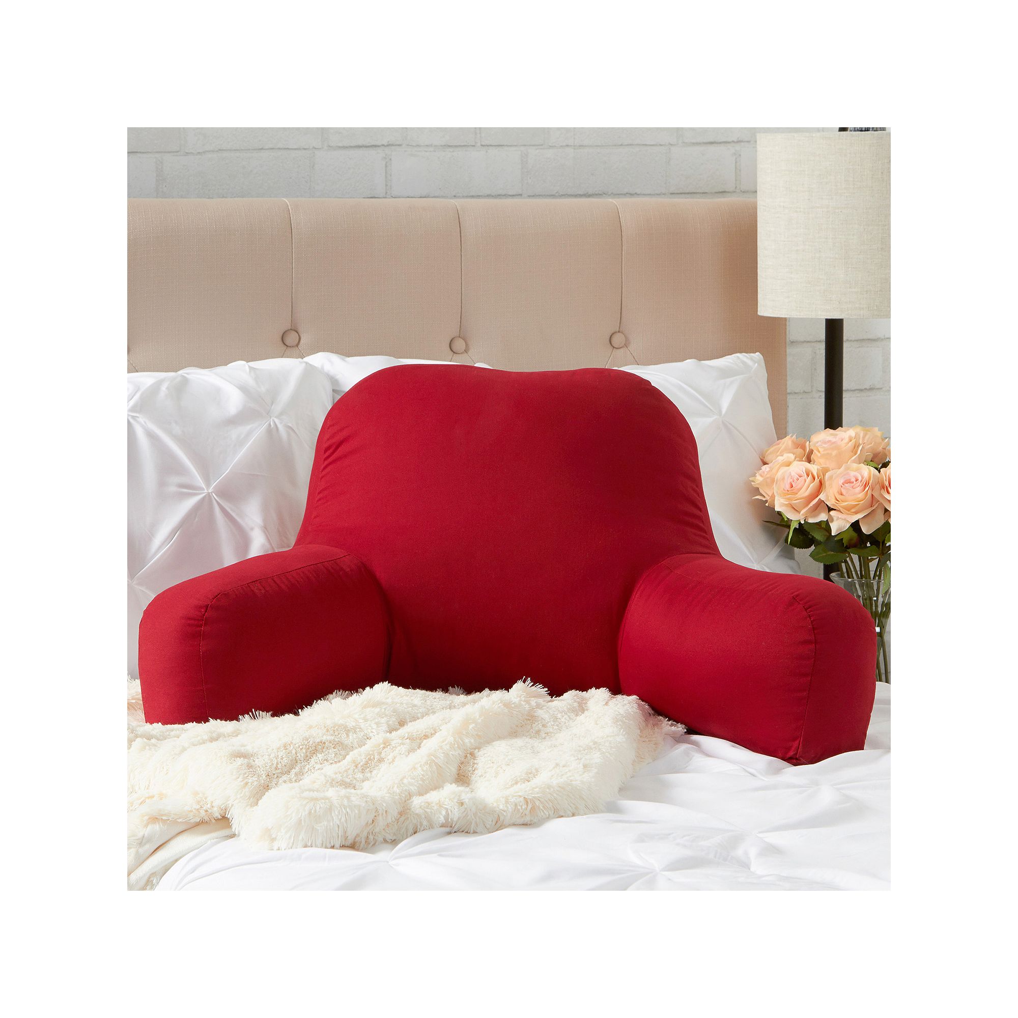 Greendale Home Fashions Bed Rest Pillow, Merlot