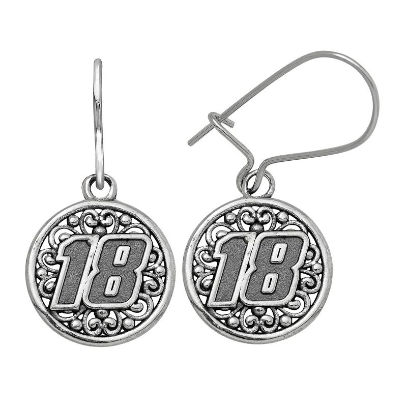 Insignia Collection NASCAR Kyle Busch Stainless Steel 18 Drop Earrings