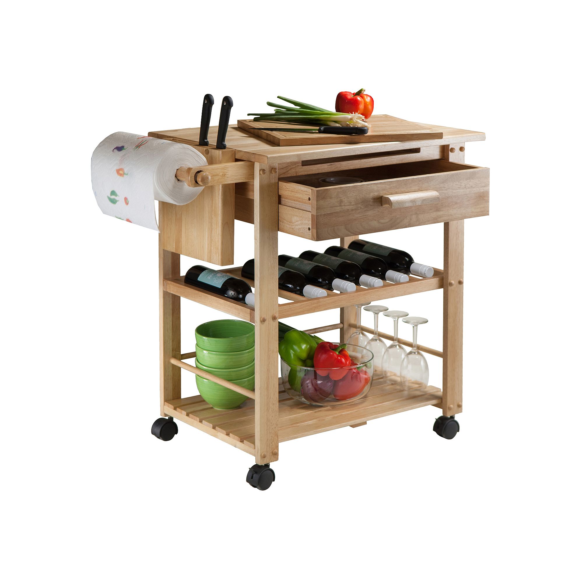 Winsome Finland Kitchen Cart, Multicolor