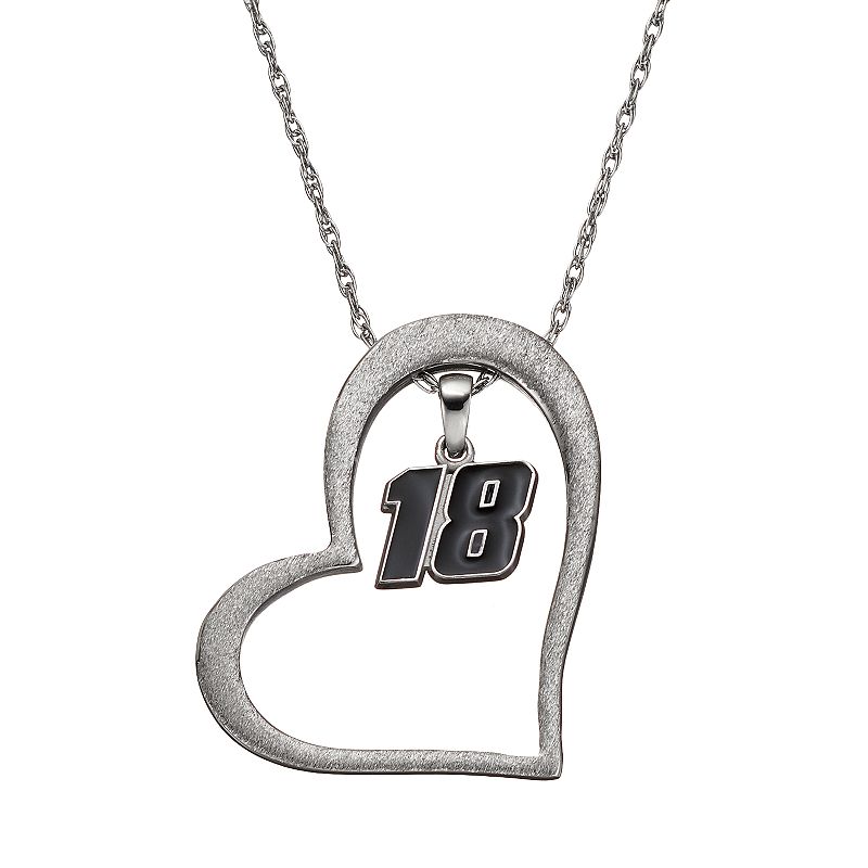 Insignia Collection NASCAR Kyle Busch 18 Stainless Steel Heart Pendant
