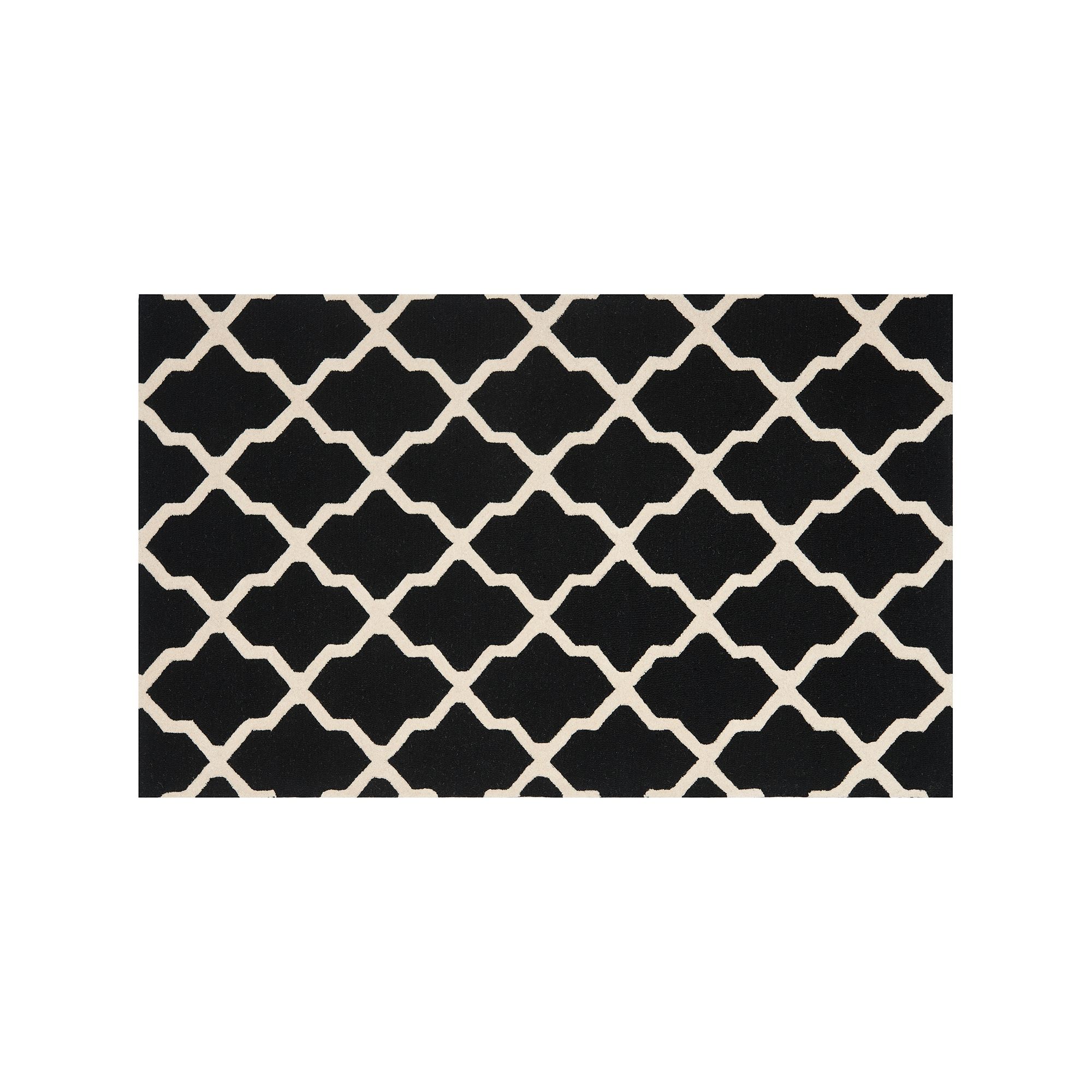 Safavieh Cambridge Lattice Wool Rug, Black Ivory