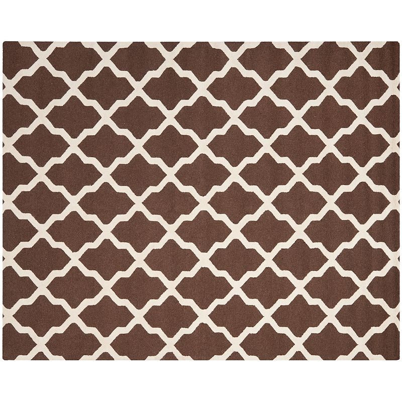 Safavieh Cambridge Lattice Wool Rug, Dark Brown, 6X9 Ft