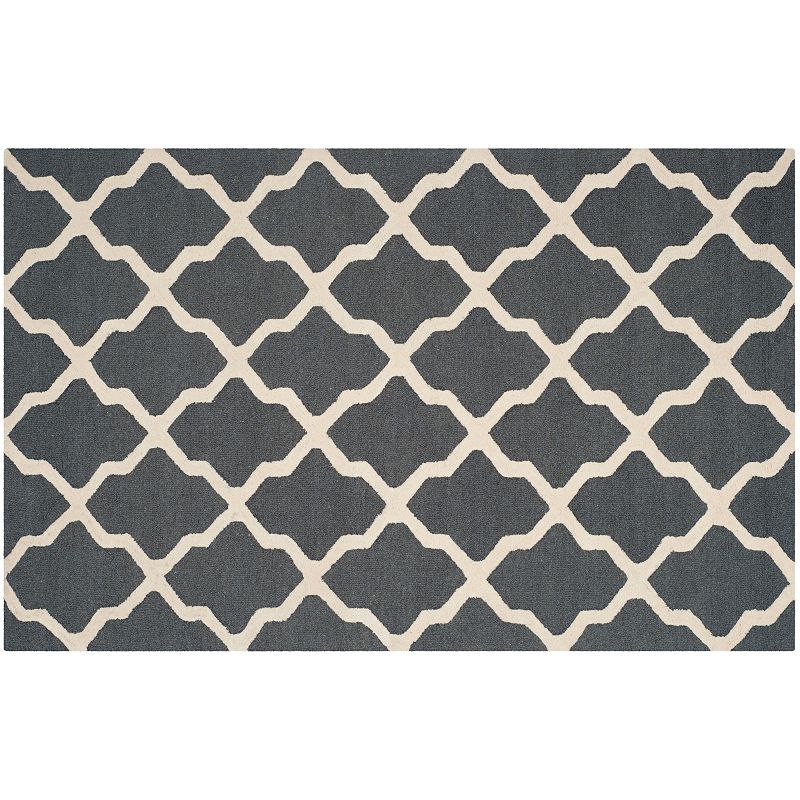 Safavieh Cambridge Lattice Wool Rug, Dark Grey, 8X10 Ft