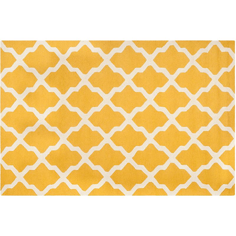 Safavieh Cambridge Lattice Wool Rug, Gold, 6X9 Ft