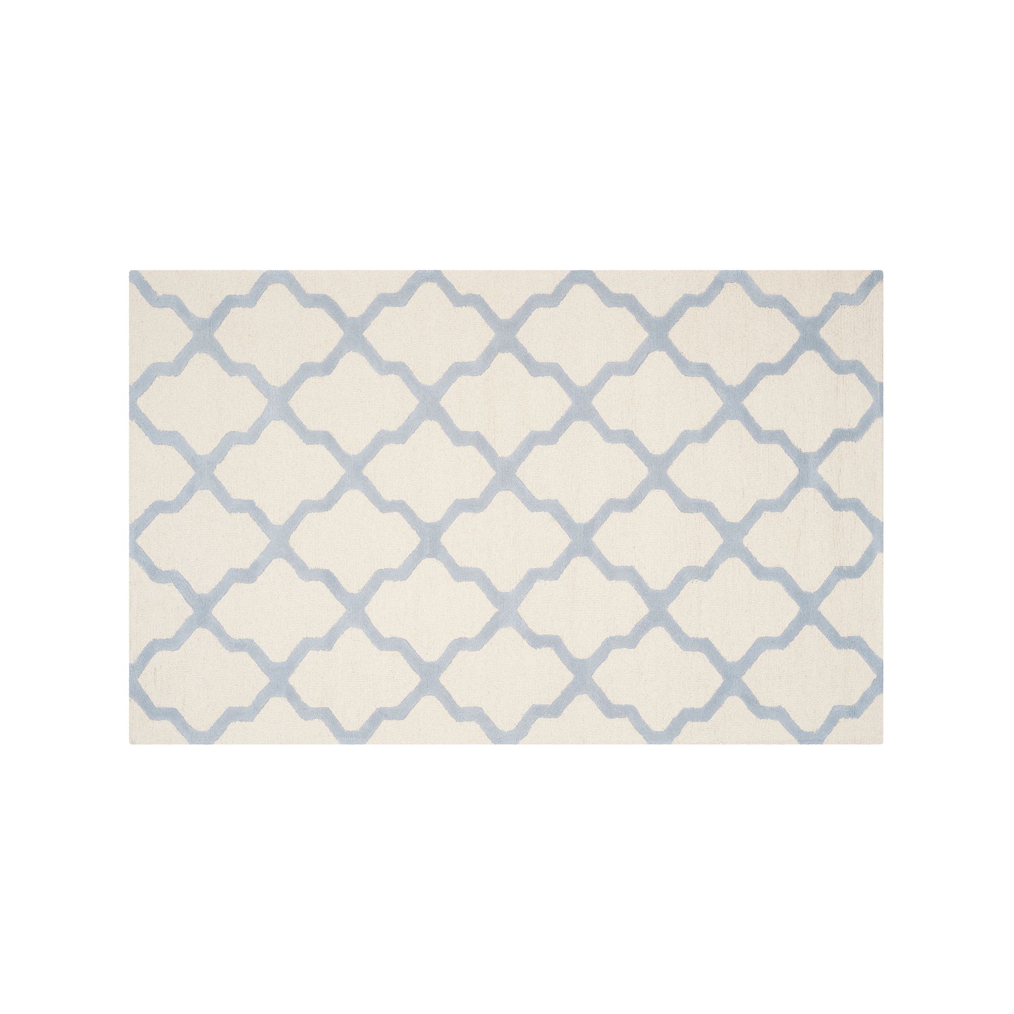 Safavieh Cambridge Lattice Wool Rug, Ivory Light Blue