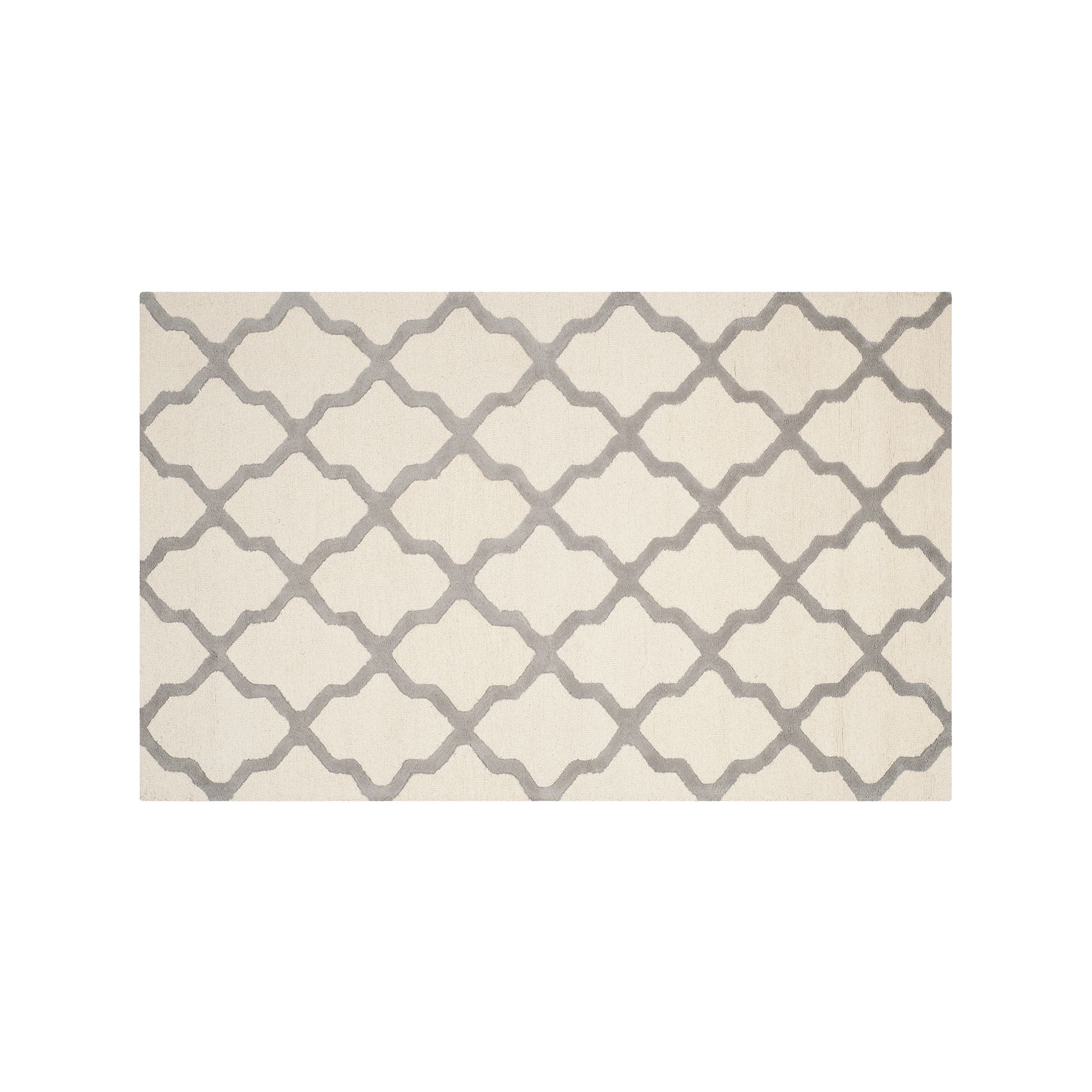 Safavieh Cambridge Lattice Wool Rug, Ivory Silver