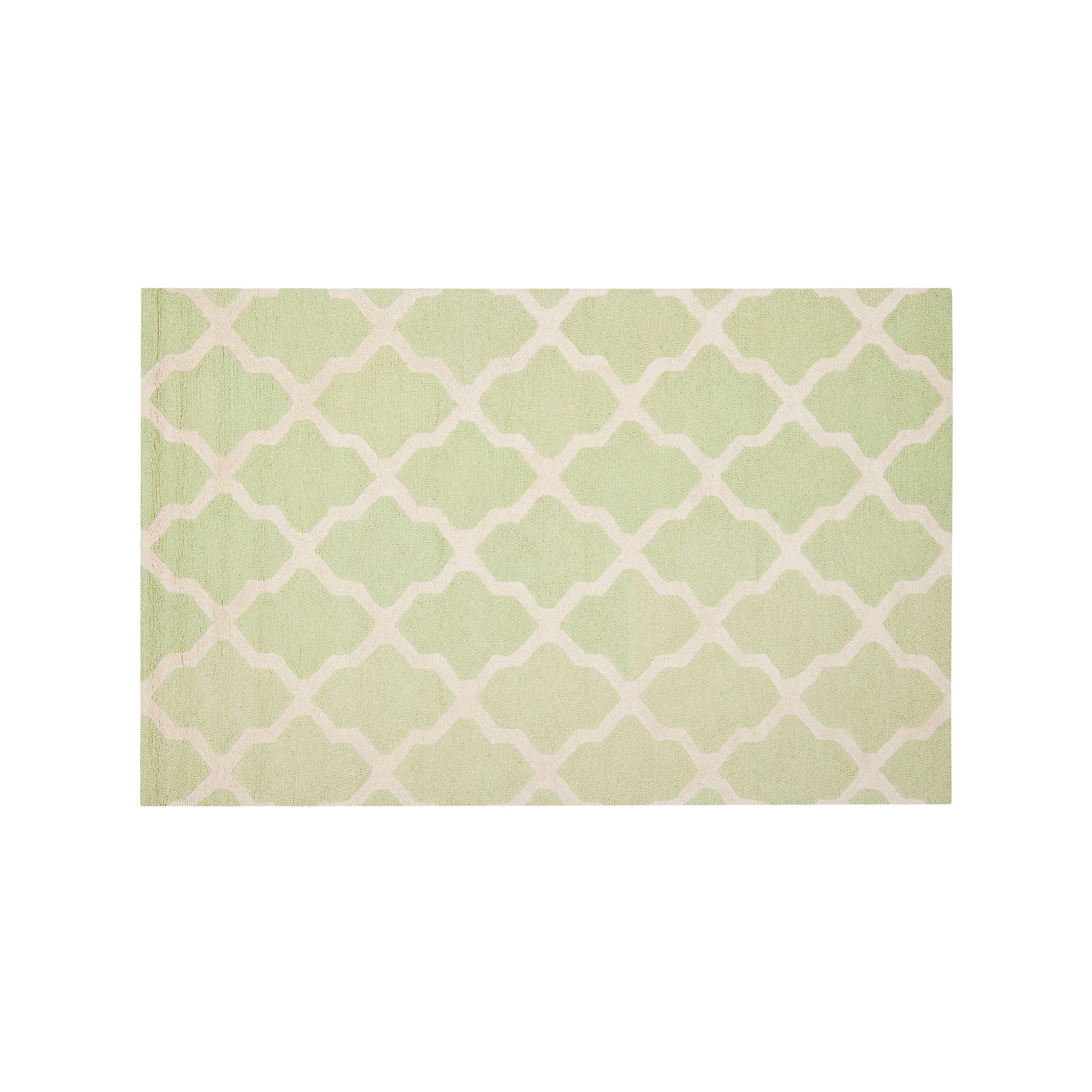Safavieh Cambridge Lattice Wool Rug, Light Green Ivory