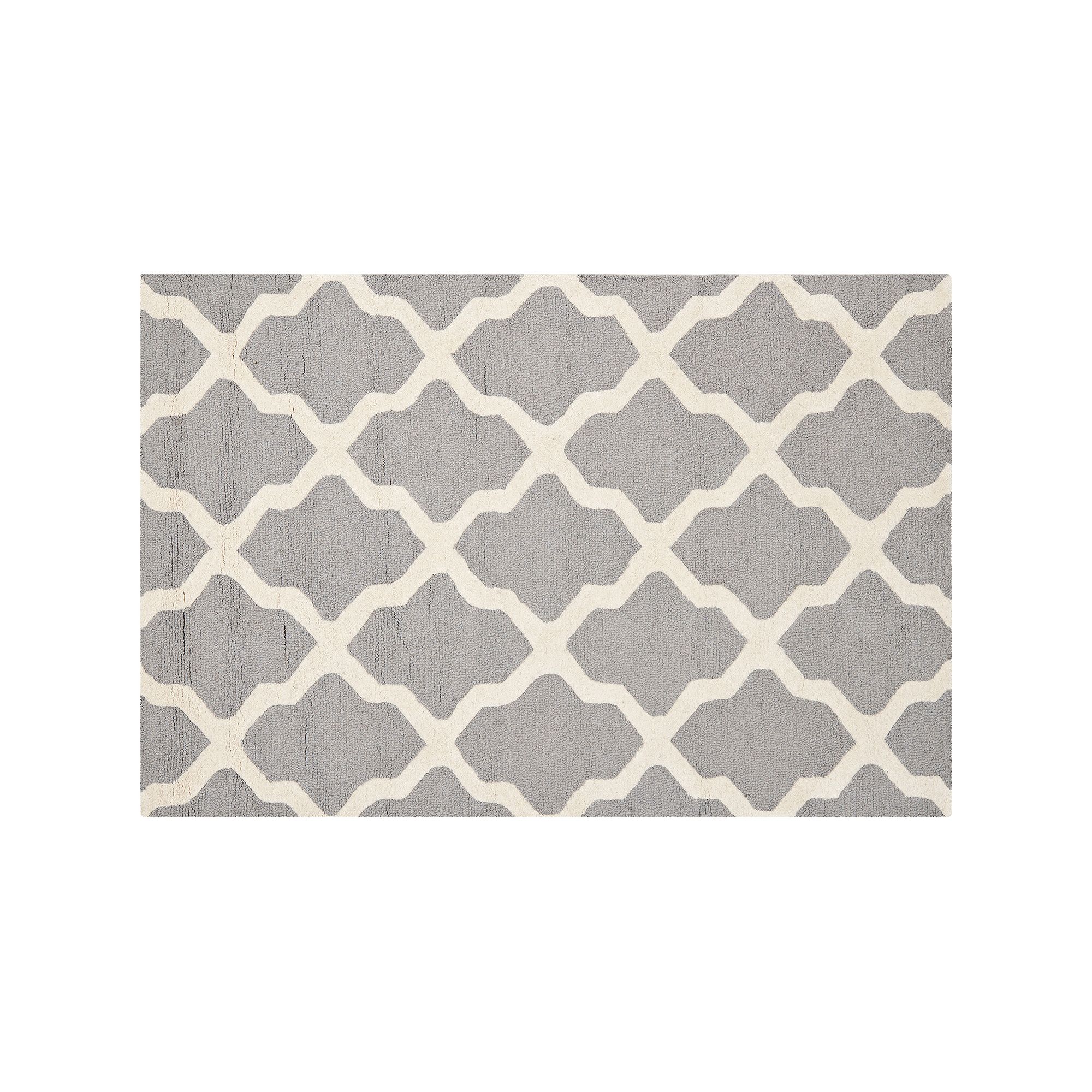 Safavieh Cambridge Lattice Wool Rug, Silver Ivory