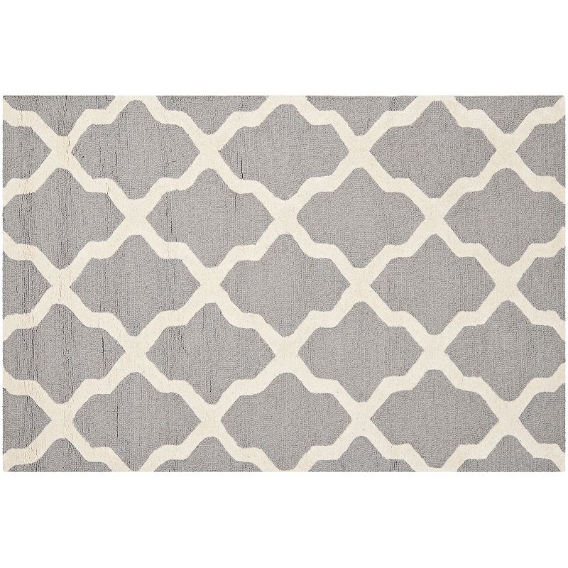 Safavieh Cambridge Lattice Wool Rug, Silver, 6Ft Rnd