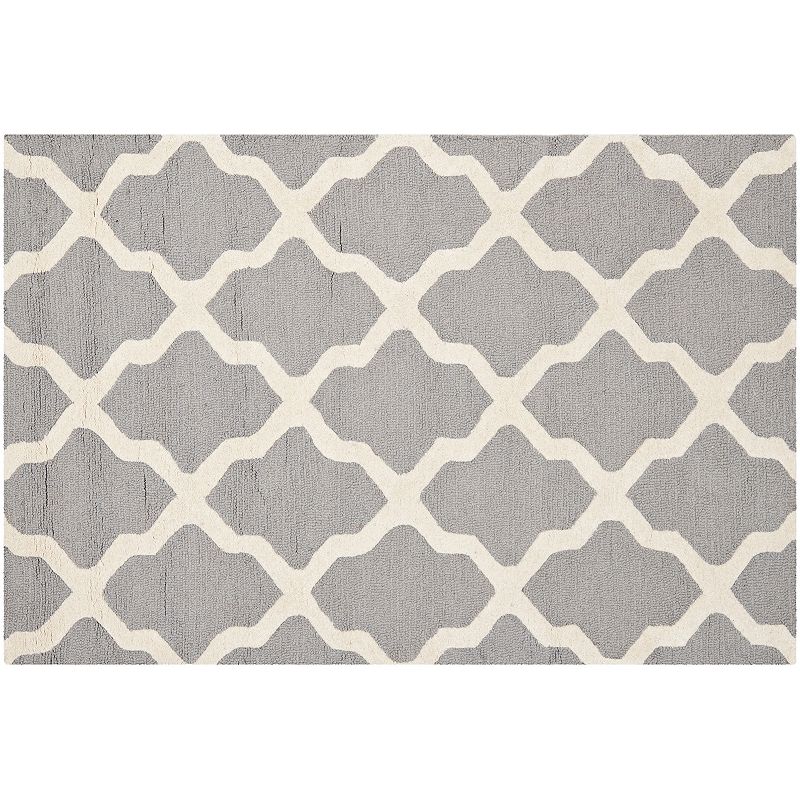 Safavieh Cambridge Lattice Wool Rug, Silver, 6Ft Rnd