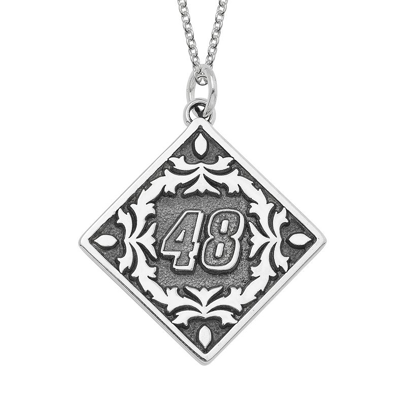 Insignia Collection NASCAR Jimmie Johnson 48 Stainless Steel Pendant N - 98759279 - Jewelry A 48 accent surrounded by leaf details makes this  sku 98759279
