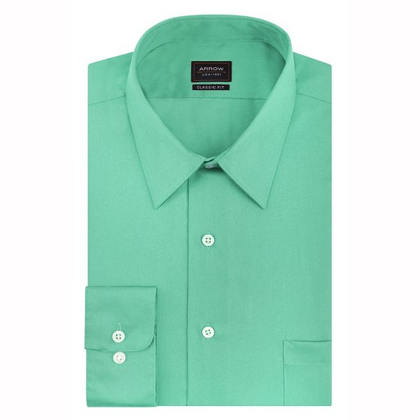 Arrow Classic-Fit Sateen No-Iron Point-Collar Dress Shirt - Men