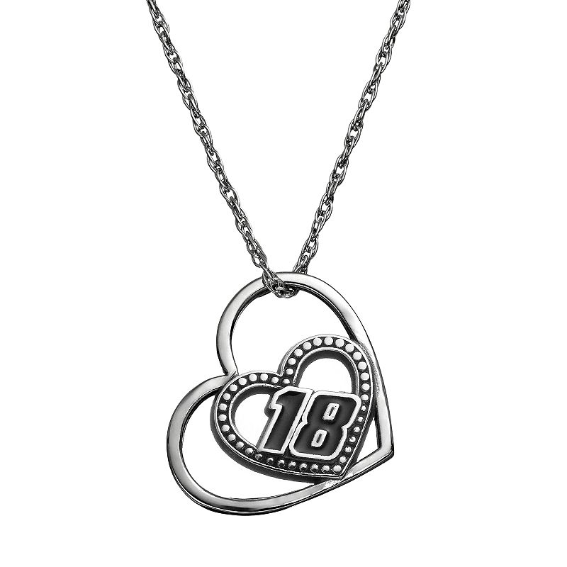 Insignia Collection NASCAR Kyle Busch 18 Stainless Steel Heart Pendant