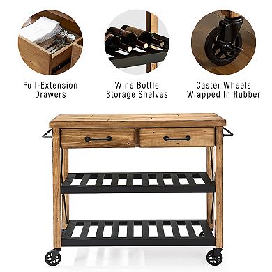 Crosley Roots Rack Industrial Kitchen Cart