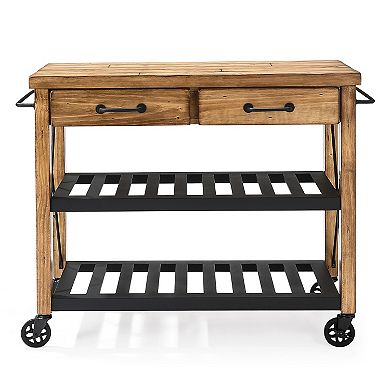 Crosley Furniture Roots Rack Industrial Kitchen Cart