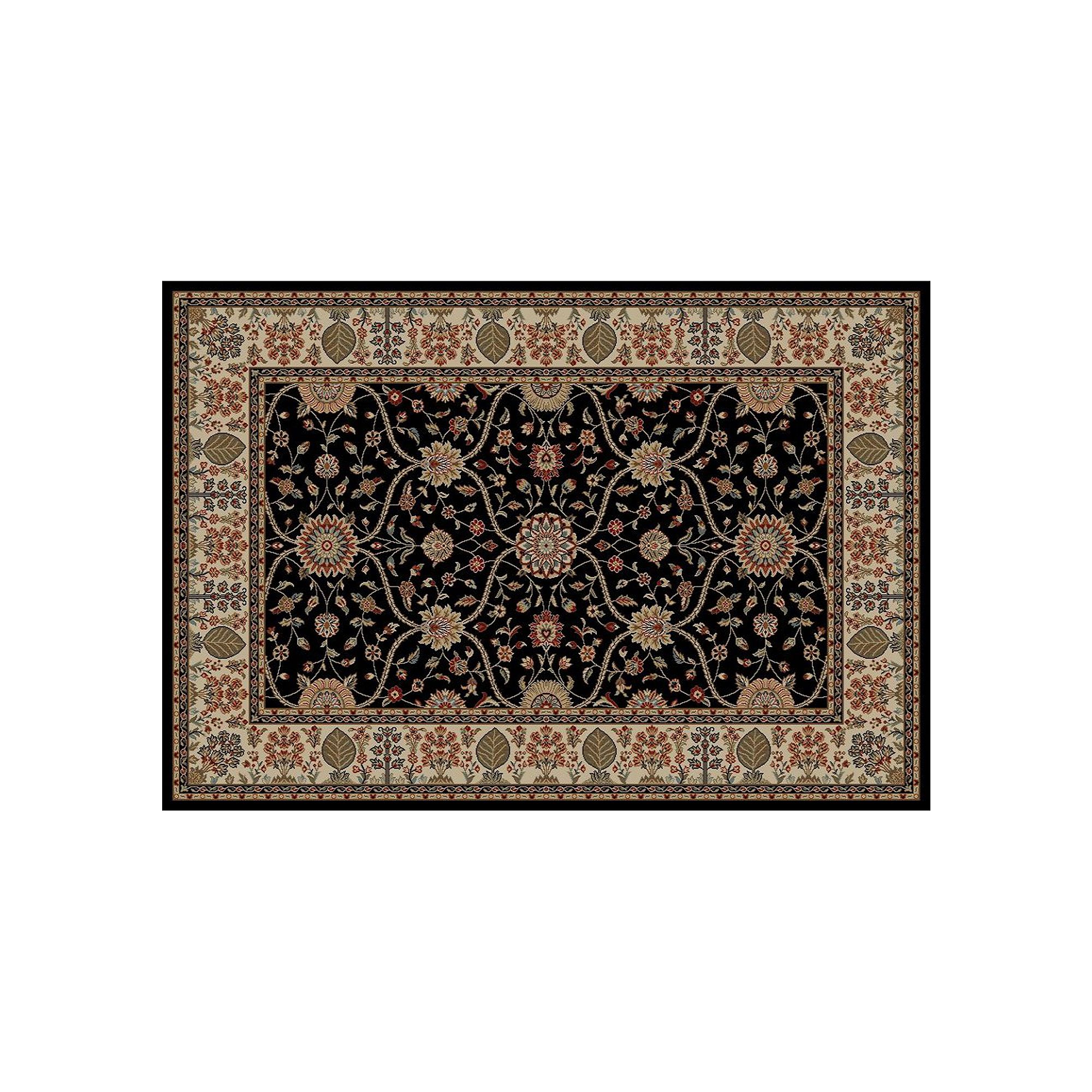 Merinos Voysey Floral Rug, Black