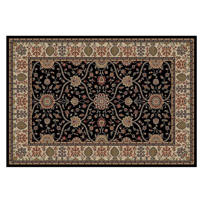 Merinos Voysey Floral Rug, Black, 5X7.5 Ft