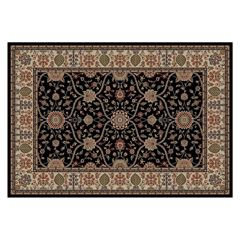 Merinos Voysey Floral Rug, Black, 5X7.5 Ft