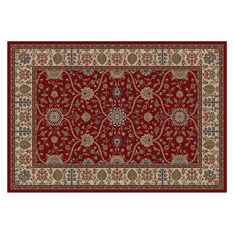 Merinos Voysey Floral Rug, Red, 5X7.5 Ft