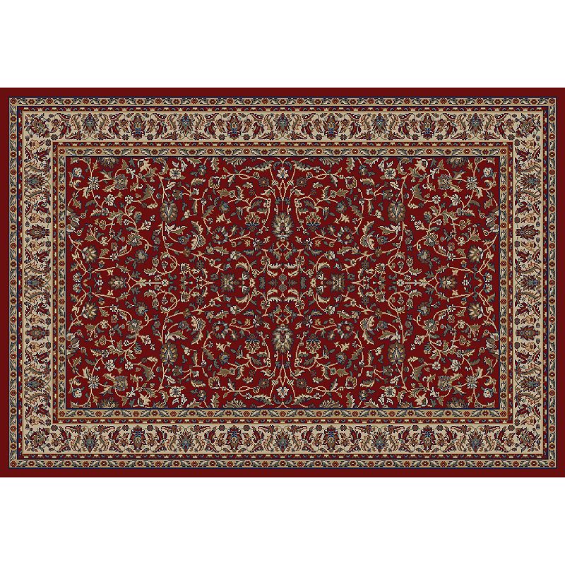 Merinos Kashan Floral Framed Rug, Red, 7X9 Ft