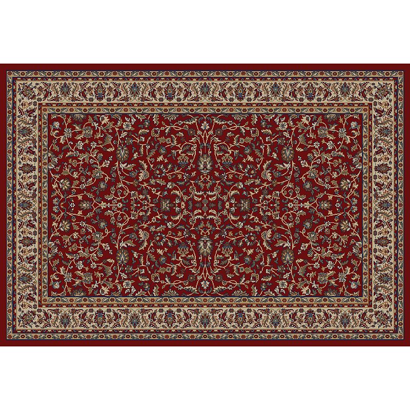 Merinos Kashan Floral Framed Rug, Red, 8X10 Ft