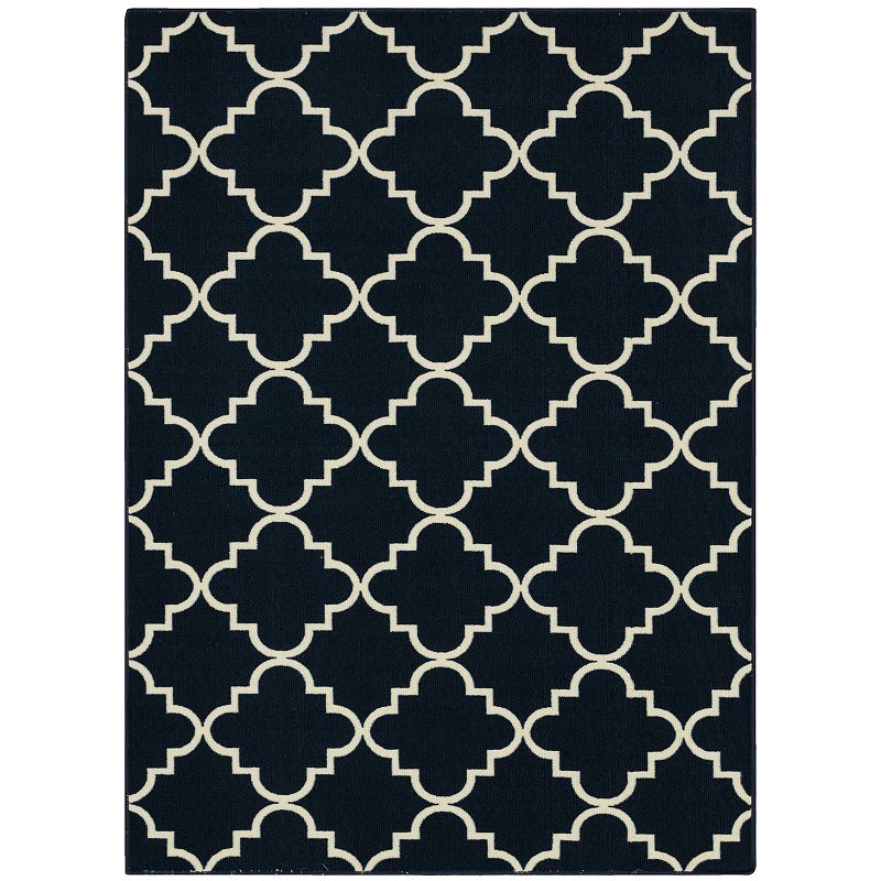 Mohawk Home Fancy Trellis Geometric Rug, Blue, 6X9 Ft