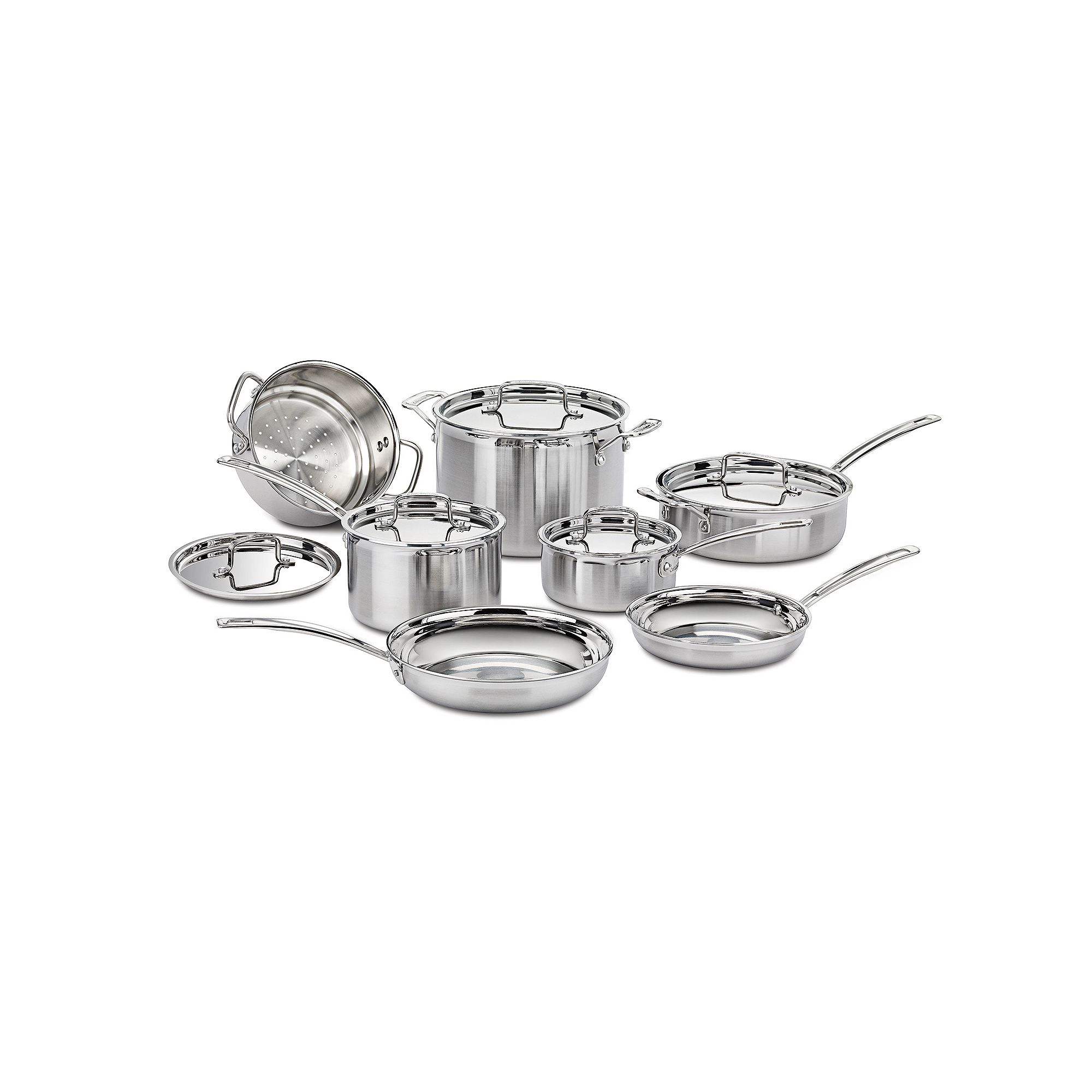 Cuisinart® Multiclad Pro Tri-Ply Stainless 12pc Cookware Set, Silver
