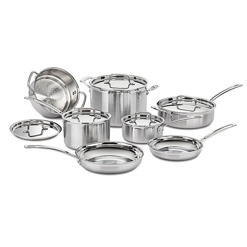 Cuisinart - MultiClad Pro 12-Piece Cookware Set - Steel (incomplete one pan only)