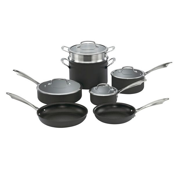 Cuisinart Advantage 11 Piece Aluminum Non Stick Cookware Set Red - Office  Depot