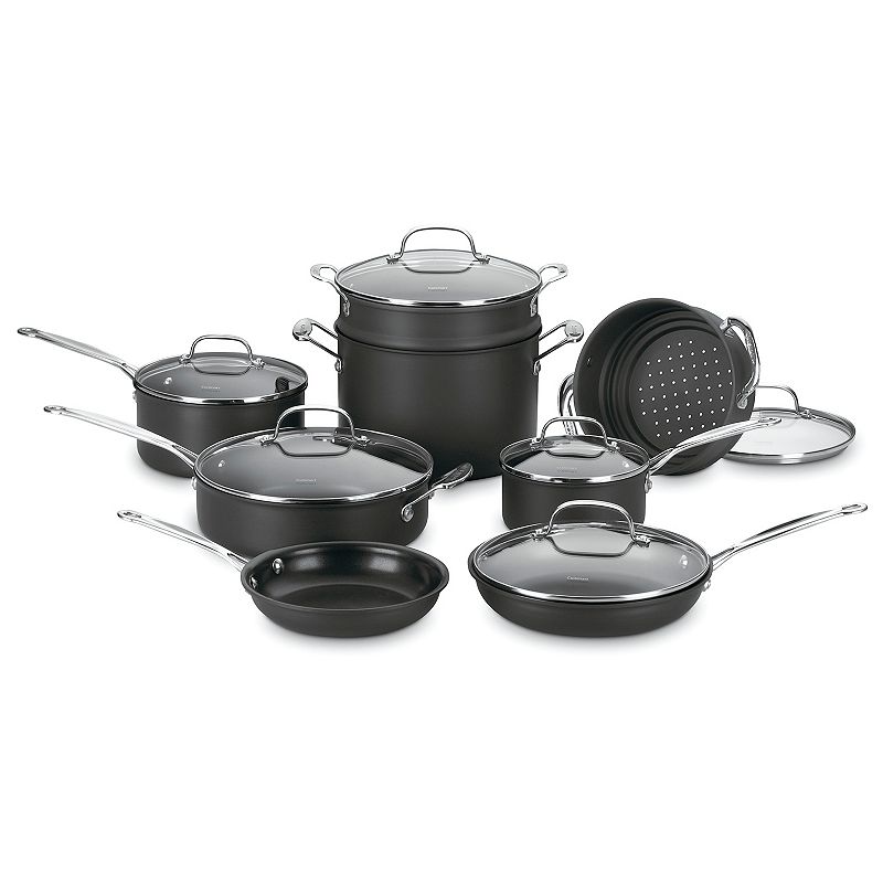 Cuisinart - Chef's Classic Hard Anodized 14 Piece Set - Black