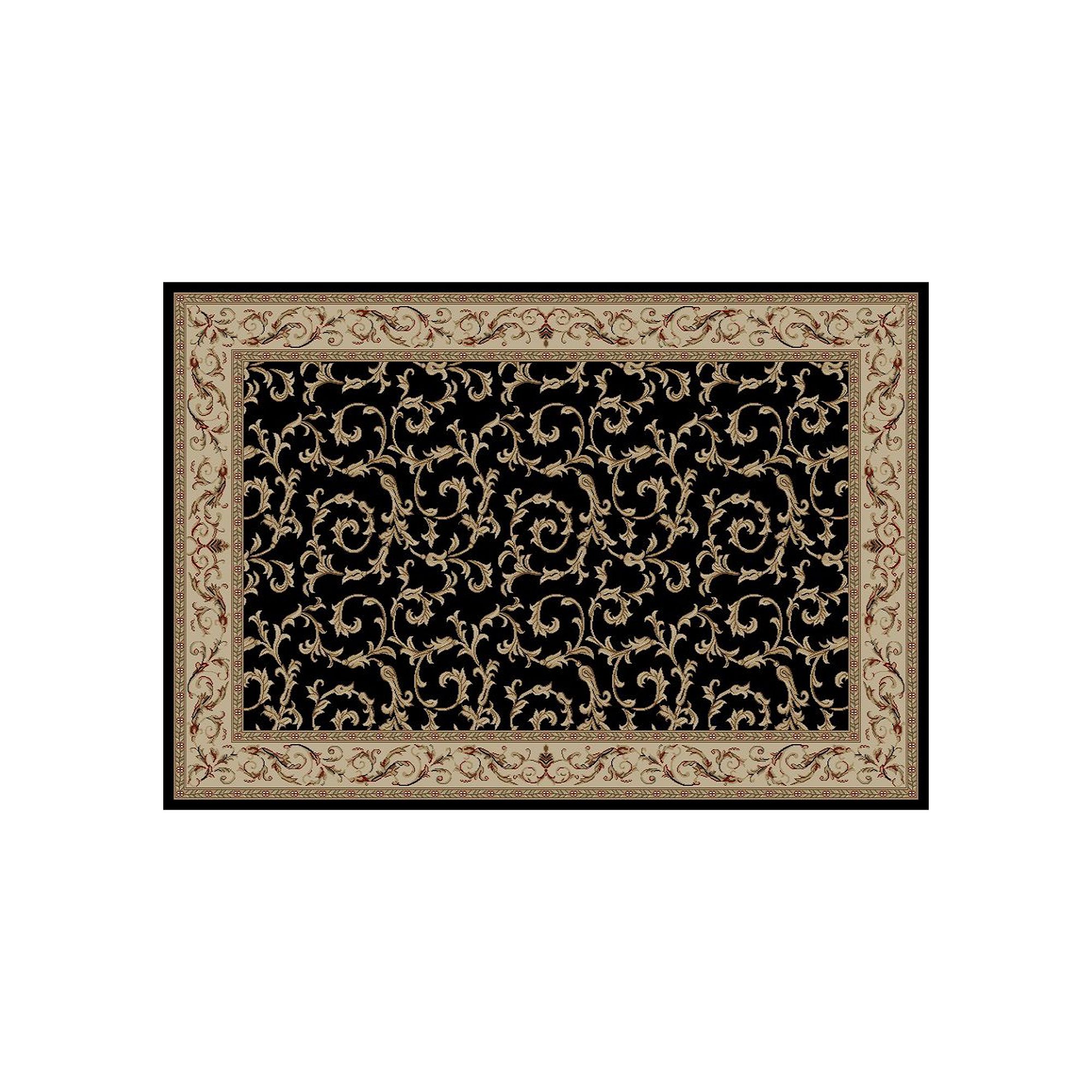 Merinos Veronica Scroll Rug, Black