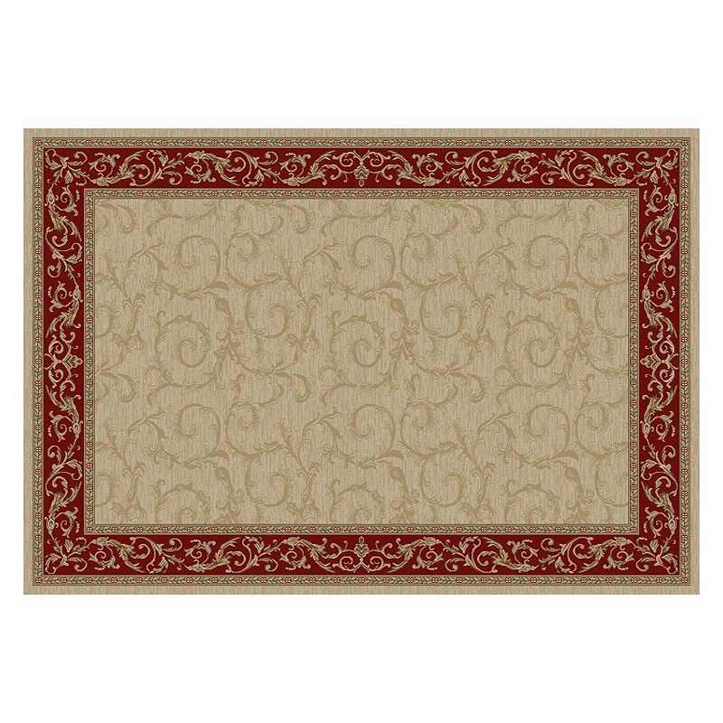 Merinos Veronica Scroll Rug, White, 6.5X9 Ft