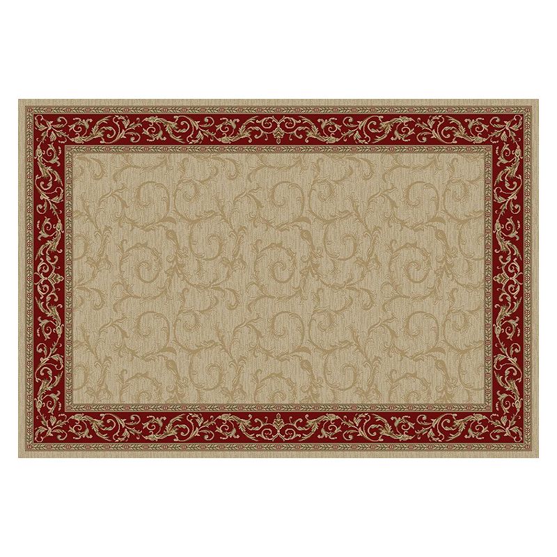 Merinos Veronica Scroll Rug, White, 8X10 Ft