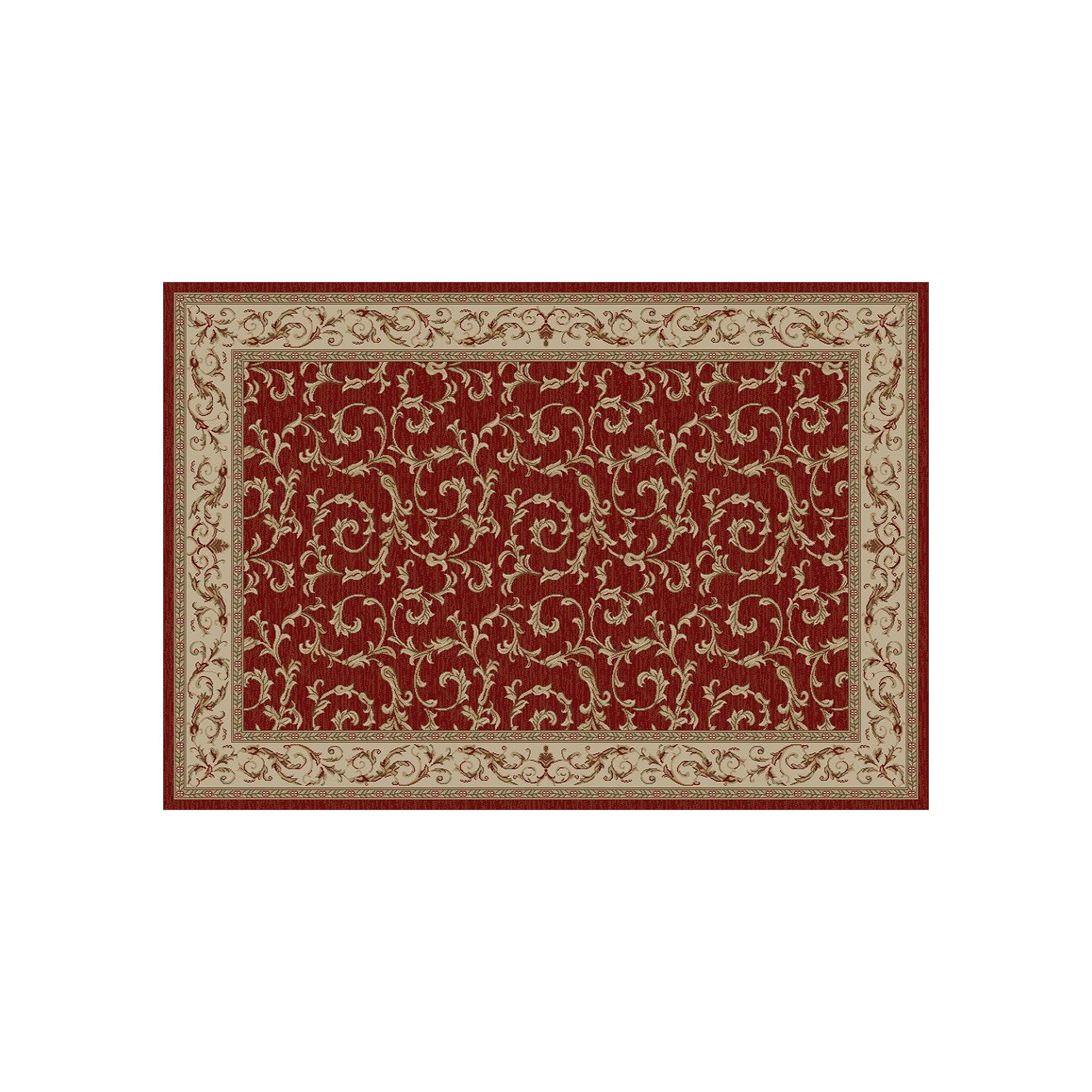 Merinos Veronica Scroll Rug, Red