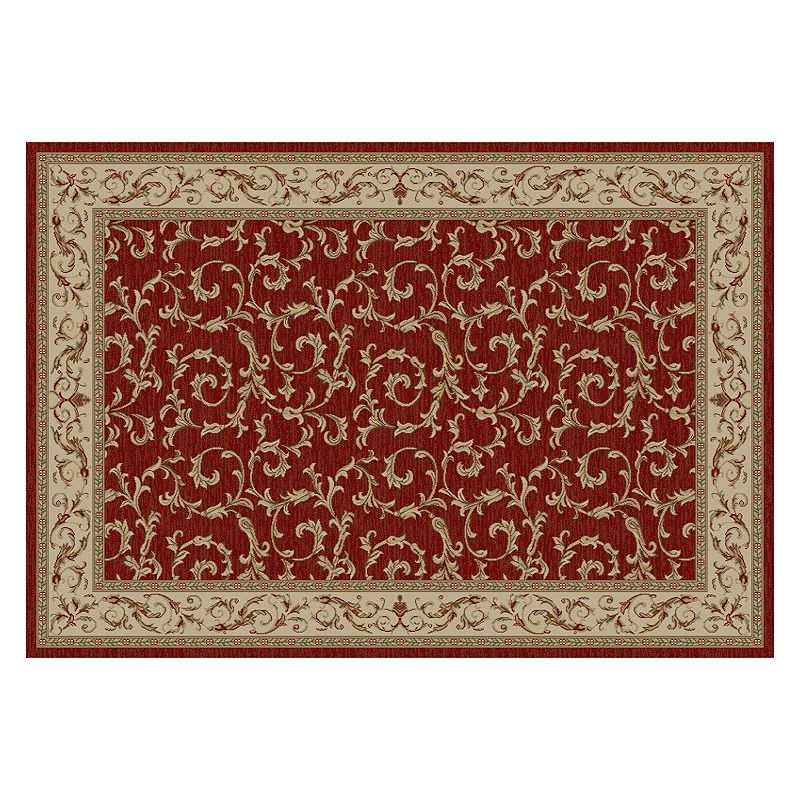 Merinos Veronica Scroll Rug, Red, 6.5X9 Ft