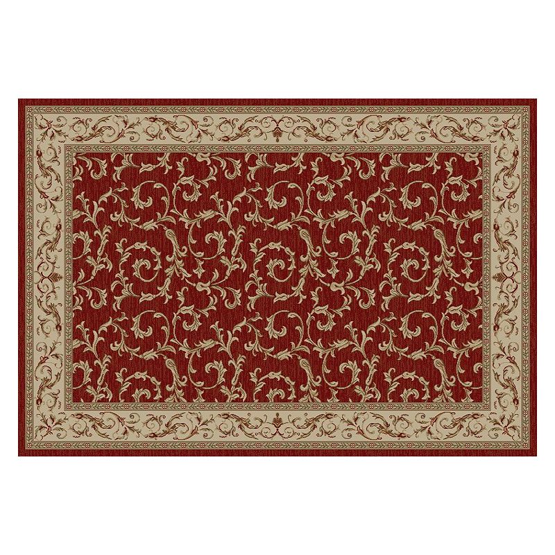 Merinos Veronica Scroll Rug, Red, 8X10 Ft