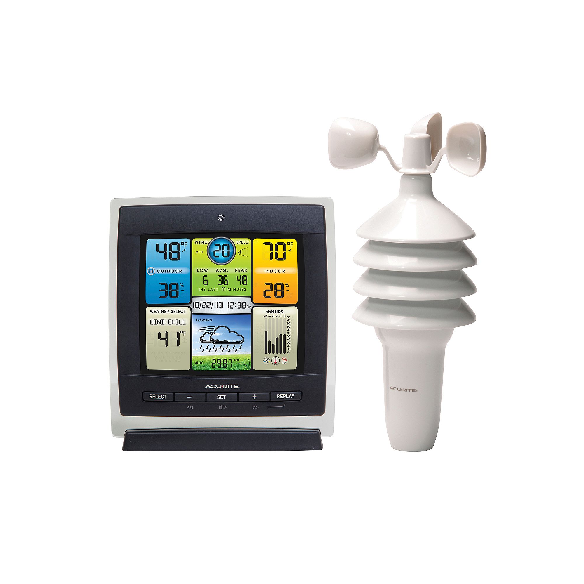 AcuRite Pro Wireless Color Digital Weather Station (00589), Multicolor