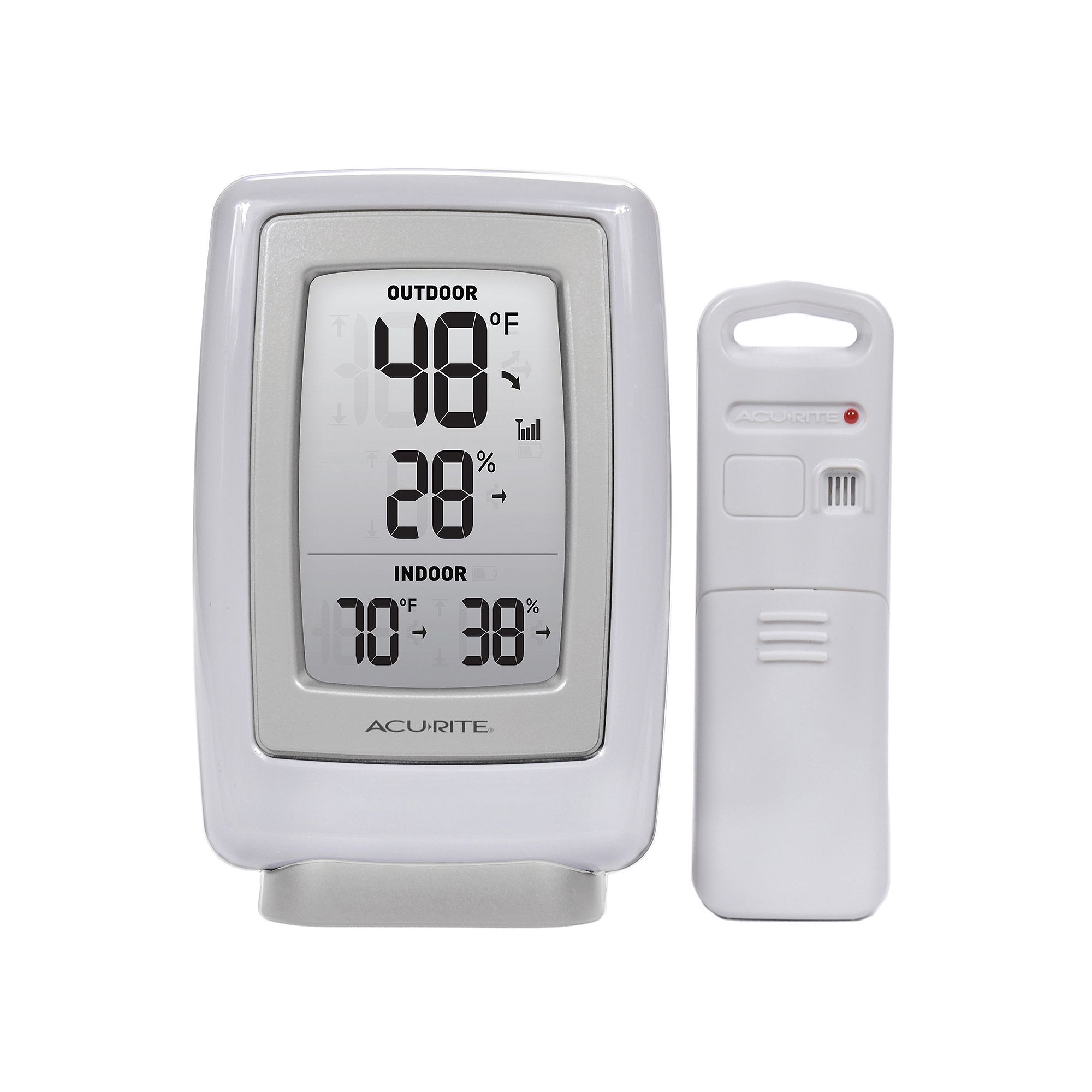 AcuRite Digital Wireless Indoor Outdoor Thermometer & Hygrometer, White