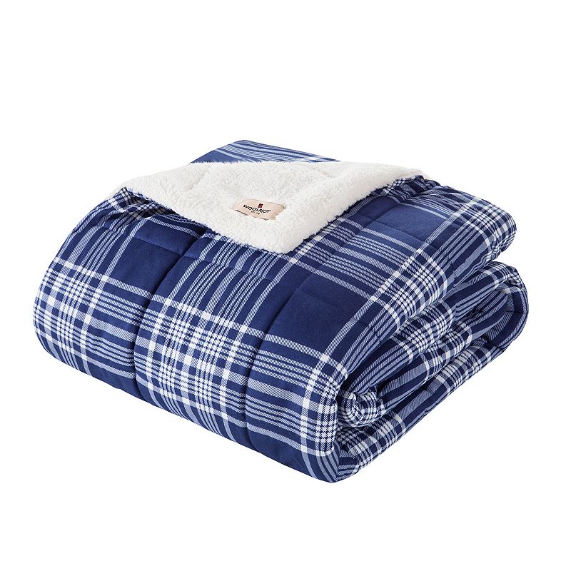 Woolrich Ridley Softspun Down-Alternative Throw, Blue