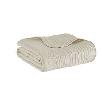 Madison Park Marino Oversized Quilted Throw Blanket with Scalloped Edges