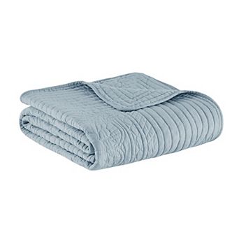 Madison Park Marino Oversized Quilted Throw Blanket with Scalloped Edges