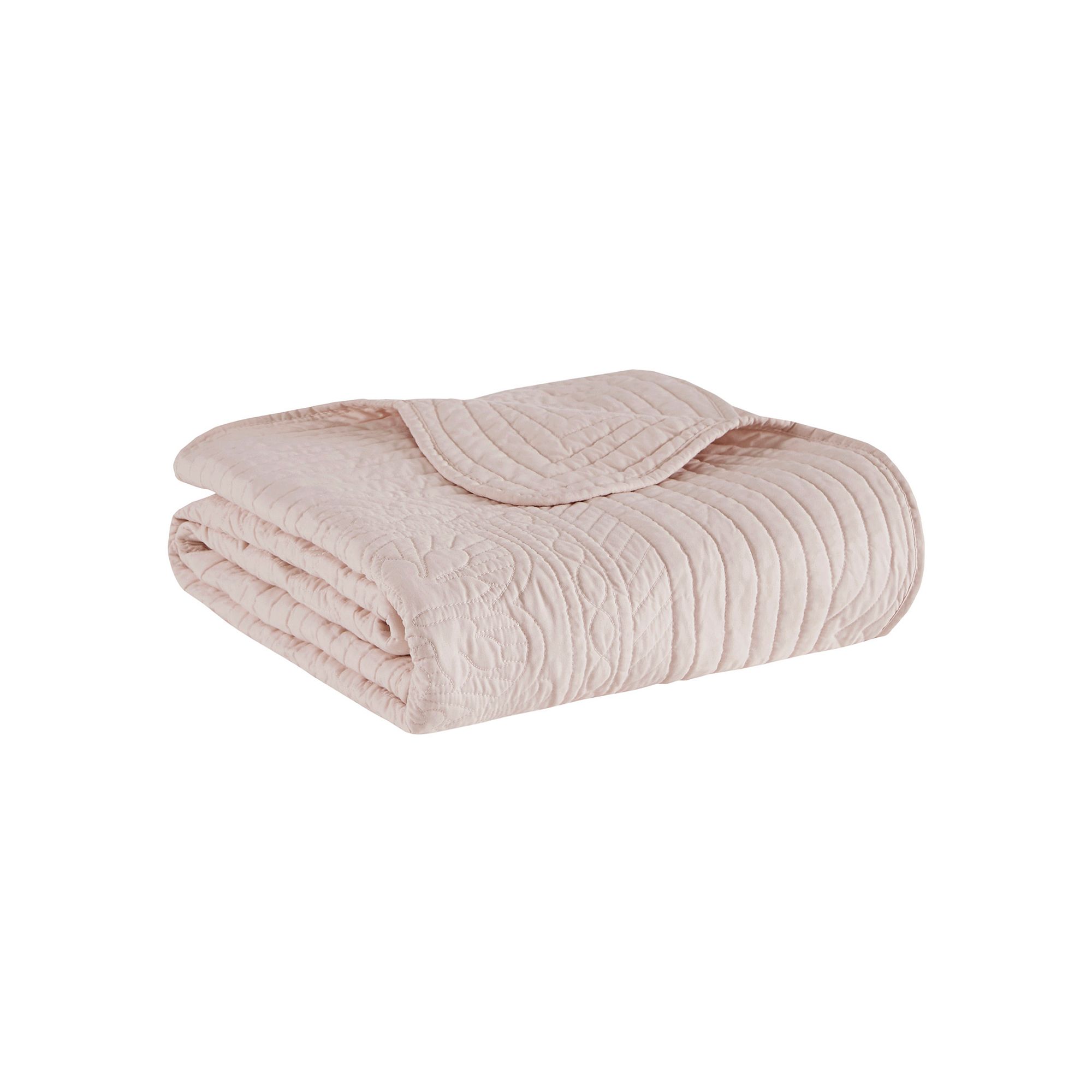 Madison Park Marino Oversized Quilted Throw Blanket with Scalloped Edges, B