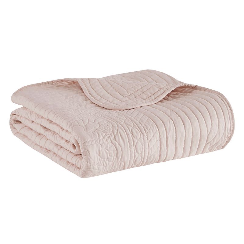 Madison Park Marino Oversized Quilted Throw Blanket with Scalloped Edges, P