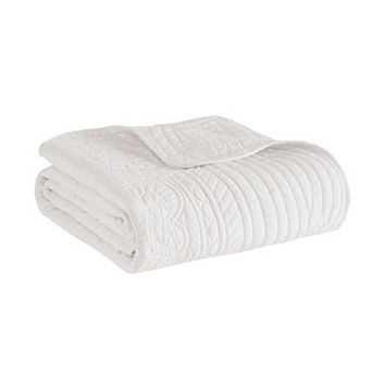 Madison Park Marino Oversized Quilted Throw Blanket with Scalloped Edges