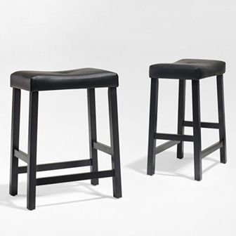 Crosley Furniture 2 pc Saddle Seat Counter Stool Set